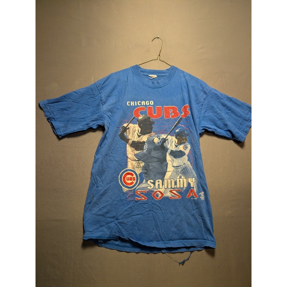 Chicago Cubs T-Shirt Mens Blue Sammy Sosa Baseball MLB Graphic Short Sleeve